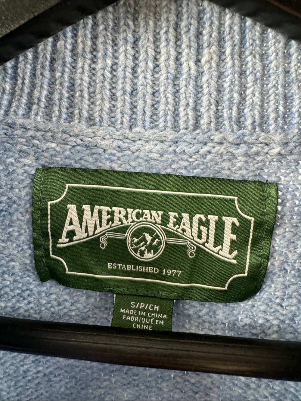 American Eagle Blue Mock Neck Sweater Women's Small Cotton Blend - Picture 4 of 8